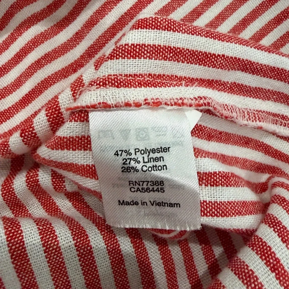 ❤️ J.Crew Red & White Striped Linen Blend Sleeveless Top Size 0 ✨